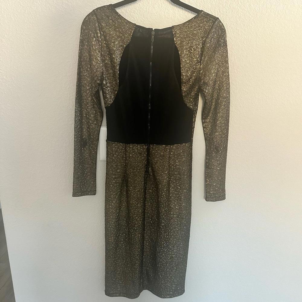 Alice + Olivia Selma Metallic Bronze Bodycon Dress Small - Picture 8 of 13